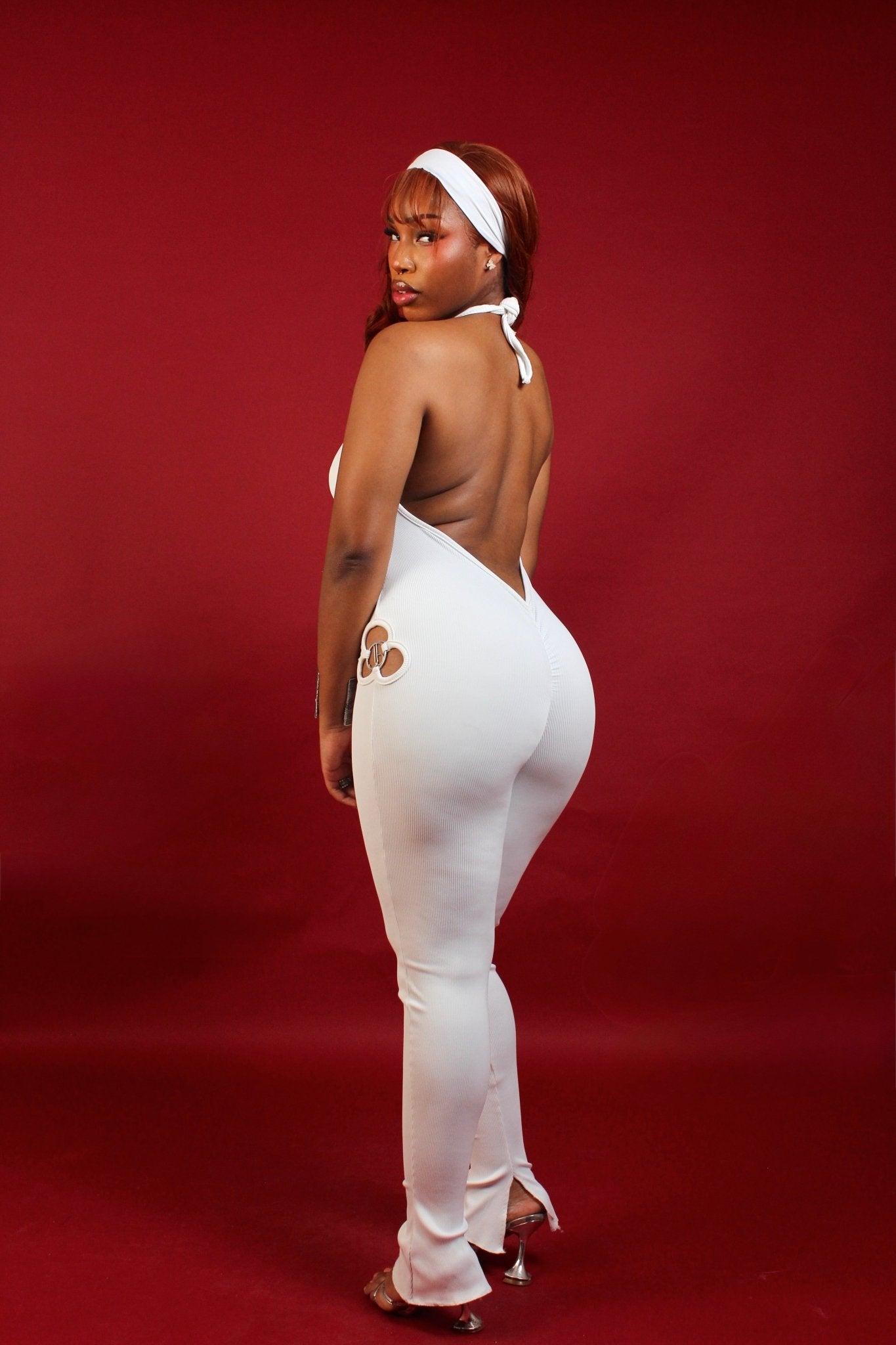 Halter Neck Clover Jumpsuit, view 3